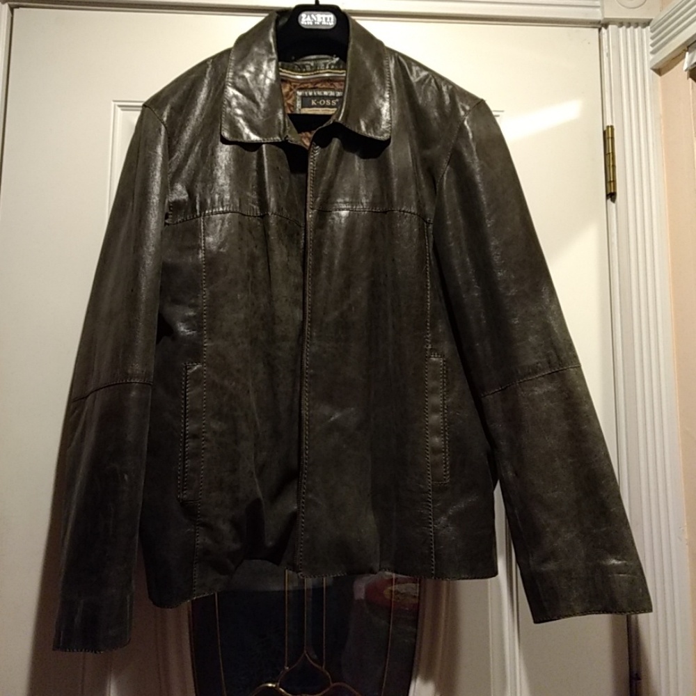 Real Leather Bomber Jacket